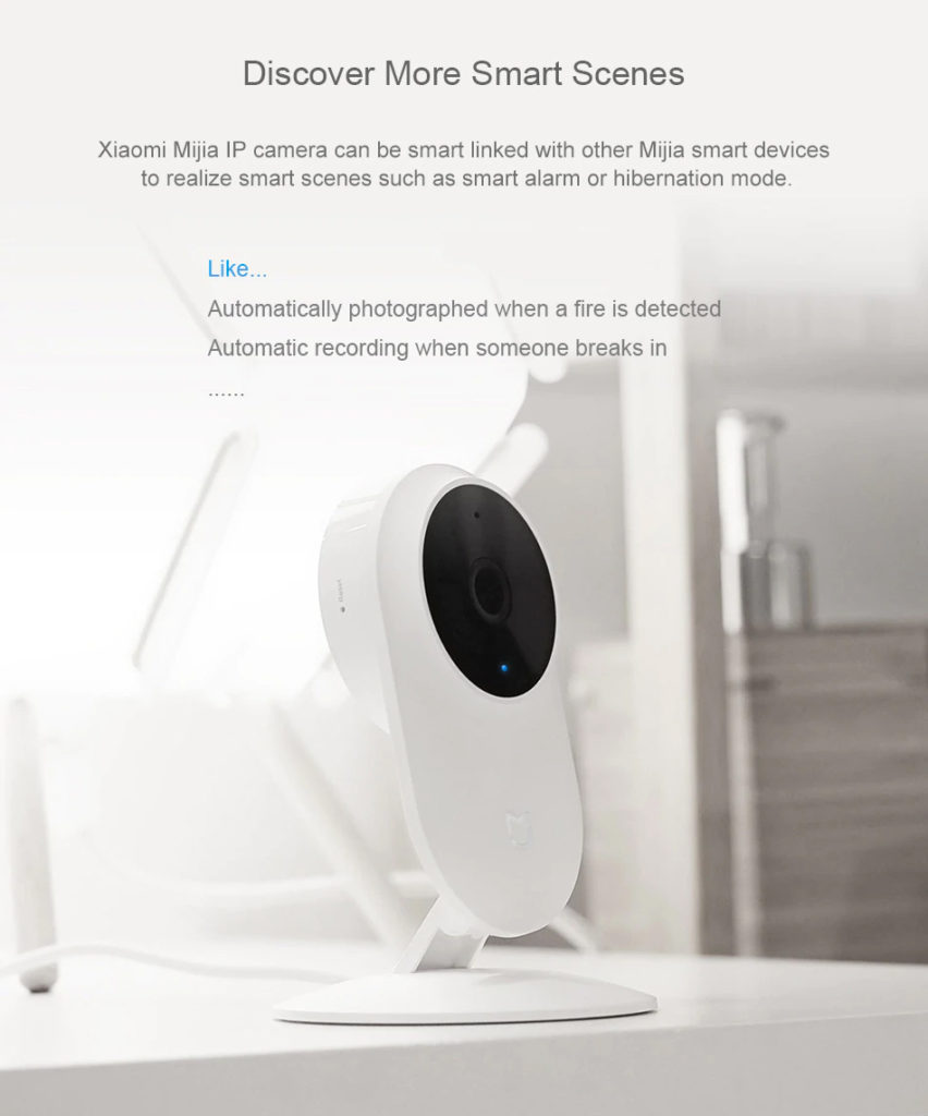Original Xiaomi Mi Mijia 1080P Smart ip Webcam 130 Degree 2.4G Wi-Fi 10m Infrared Night Vision + NAS Mic Speaker Mi Home Cam