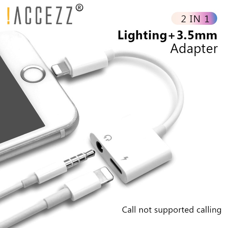 Mobile Phone Adapters AliExpress  !ACCEZZ 2 in 1 Lighting Charger Listening Adapter For iphone X 8 Plus