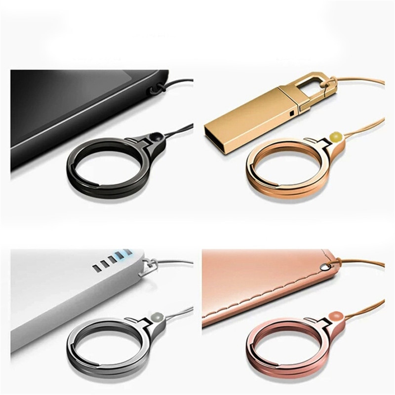 Universal metal Lanyard For Keys Phones Strap for iPhone 7 Plus 8 6S Keycord Lanyards Finger Mobile Holder Stand Accessories