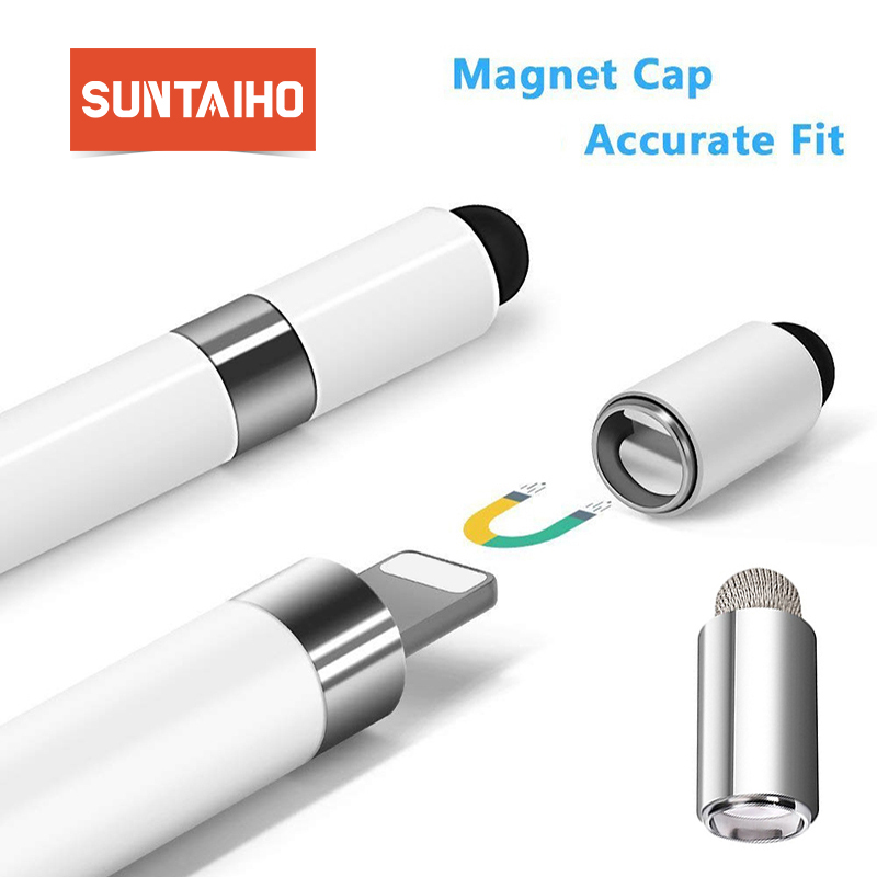 Suntaiho Stylus Pencil Cap Magnetic Tip for Apple Pencil Pen Case With Conductive for iPad Pro 10.5 9.7 12.9 Pen cap Accessory
