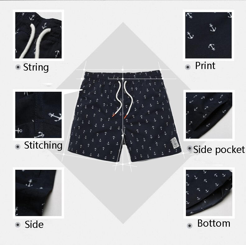 Men Beach Shorts Board Trunks Shorts Casual Quick Drying Male Swimwear