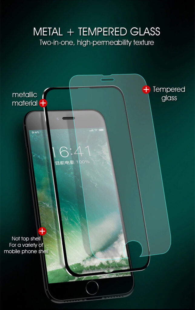 7D Aluminum Alloy Tempered Glass For iPhone 6 6S 7 Plus