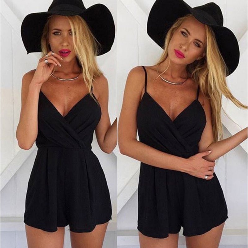 Wholesale Retail Summer Women V-Neck Rompers Sexy Club