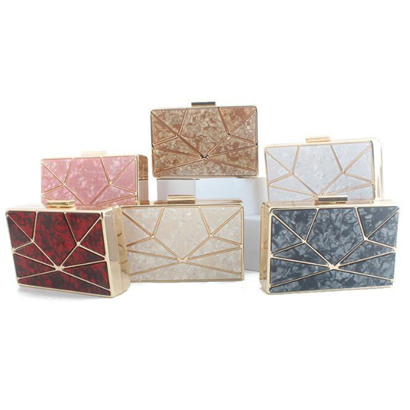 Luxury Brand Design Acrylic Decoration Clutches Women Evening Bags Party Wedding Hand Bag Chain Crossbody Purses Wallet Clutch