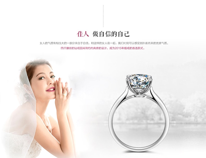 4-Claw GIA 1carat D/SI1/Ex Natural Diamond Women Ring 18K White Gold Handmade Wedding Band Engagement Ring