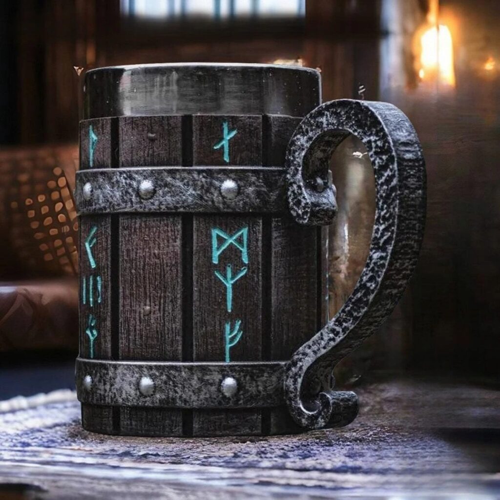 Viking Vintage Oak Barrel Beer Mug