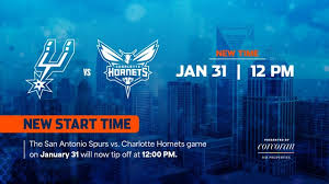 Hornets Start Time Against San Antonio On Saturday Changed To 12 PM | NBA changes start time for …