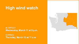 Eastern Washington placed under a high wind watch Wednesday and Thursday | High weekend winds, ra…
