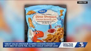 USDA says some bags of Great Value Dino Shaped Chicken Nuggets could contain lead | Do not eat th…