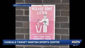 Vandals caught on camera defacing Norton Sports and Learning Center | Vandals caught on camera de…